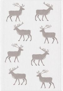 Ekelund Animals reindeer hike tea towel (oeko-tex) 35x50 cm dark brown, white