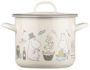 Muurla Moomins Bon Appetit casserole 2.5 l enamel beige, multicolored