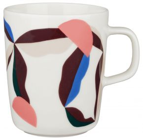 Marimekko Oiva Berry cup / mug 0.25 l cream, blue, powder, dark wine