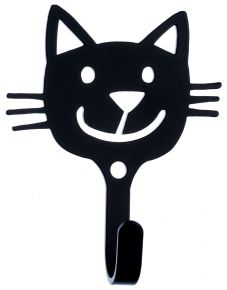 Bengt & Lotta Cat hook length 5 cm black