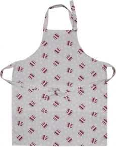 Almedahls Tomtenisse apron beige, red