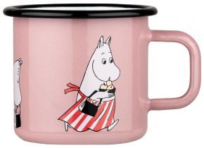 Muurla Moomin Retro Moominmama mug enamel 0.37 l pink, black, white