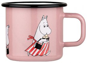 Muurla Moomins Retro Moominmama cup / mug enamel 0.37 l pink, black, white