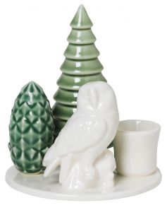 Dottir Nordic Design Winter Stories candlestick owl height 10.5 cm