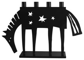 Bengt & Lotta Horse candlestick 4 flame height 31 cm black