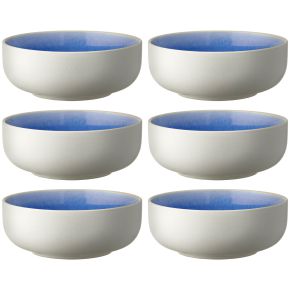 Studio Round North bowl Ø 15 cm matt white, glossy coloured river 6 pcs