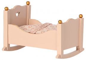 Maileg doll furniture cradle with mattress and soft sleeping bag 6x7.5x10 cm