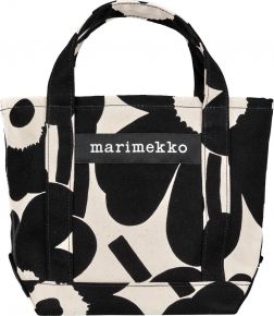 Marimekko Unikko Seidi hand bag 23x31x13 cm black, cream