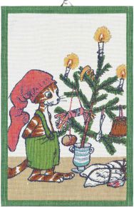 Ekelund Pettson & Findus Christmas tea towel (oeko-tex) 40x60 cm