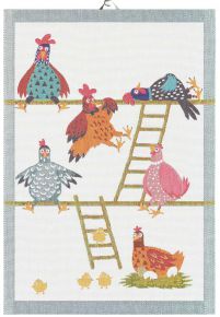 Ekelund Easter Chicken Coop tea towel (eco-tex) 35x50 cm