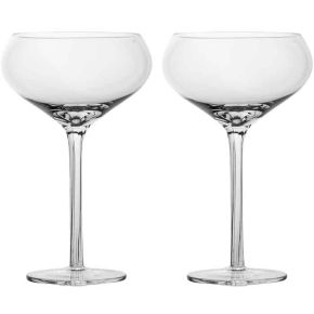 Sagaform Saga champagne bowl / ice cream bowl 29 cl clear, ribbed stem 2 pcs