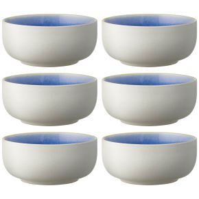 Studio Round North bowl Ø 11 cm matt white, glossy coloured river 6 pcs