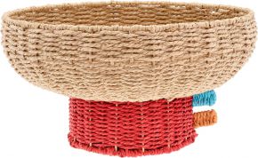 Villa Collection Styles basket paper height 18 cm Ø 35 cm brown, red, orange, blue