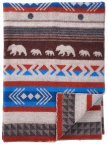 Klippan Mountain Lodge woollen blanket 130x180 cm (eco-tex) rust, brown, blue, beige, black