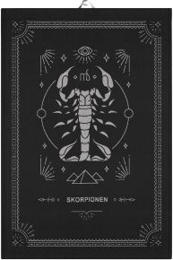 Ekeklund Zodiac Signs Scorpio tea towel (eco-tex) 48x70 cm black, grey