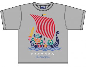 Bo Bendixen Unisex kids T-Shirt grey Viking Ship