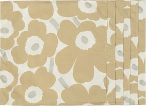 Marimekko Unikko fabrics napkin (satin) 6 pcs cream, silver, beige