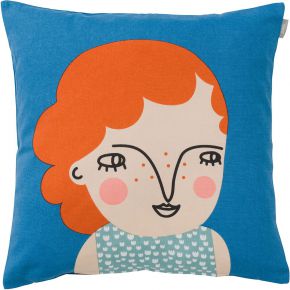 Spira of Sweden Kompiskudde Nora cushion cover (oeko- tex) 47x47 cm blue, orange, pink, turquoise