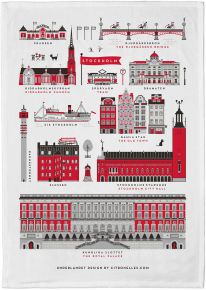 Citronelles Stockholm City tea towel 50x70 cm