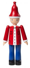 Kay Bojesen DK Christmas figurine Ole height 17.5 cm wood red. blue. white