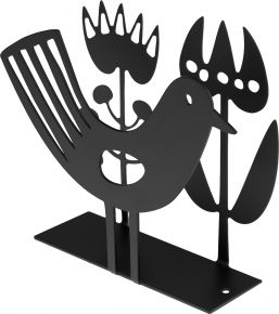 Bengt & Lotta Tulip & Bird paper napkin stand 12,5x13 cm schwarz