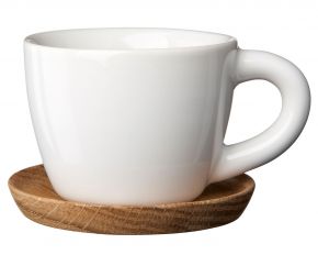 Höganäs Keramik mug 0.1 l with wooden coaster