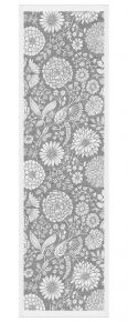 Ekelund Tradition Flowering table runner (oeko-tex) 35x120 cm grey, white