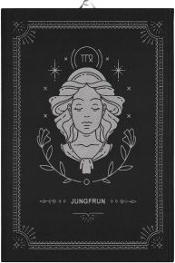 Ekeklund Zodiac Signs Virgo tea towel (oeko-tex) 48x70 cm black, grey