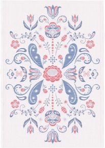 Ekelund Sweden Torplyckan tea towel (oeko-tex) blue, red, white