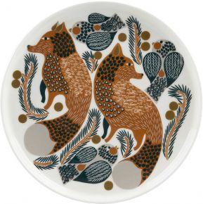 Marimekko Ketunmarja (fox berry) Oiva plate Ø 20 cm cream white, brown, dark green