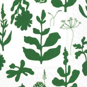 Marimekko Elokuun Varjot (August shadows) paper napkin 33x33 cm 20 pcs green, white