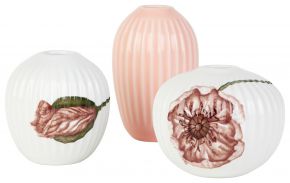 Kähler Design Hammershøi Poppy Miniature Vase white, multicolored Set of 3