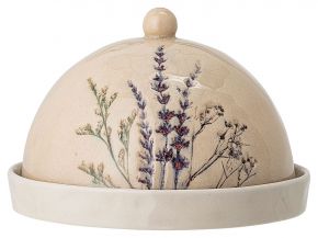Bloomingville Bea butter dome / cheese dome height 10 cm Ø 15 cm cream, multicolor