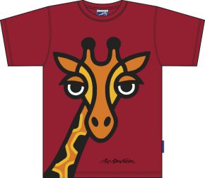 Bo Bendixen Unisex T-Shirt red giraffe