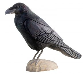 Wildlife Garden Decobird raven hand carved