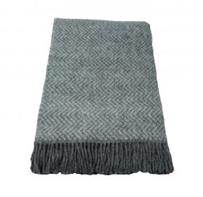 Mara Jacquard Fishbone woollen throw 135x240 cm