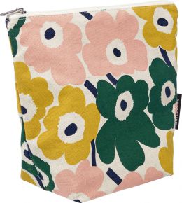 Marimekko Unikko Kaje toilet bag (eco-tex) 24x28x12 cm linen, dark green, multicolored