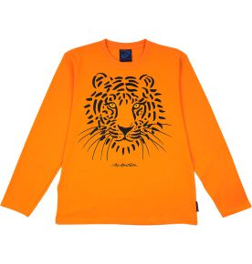 Bo Bendixen Unisex T-Shirt long sleeve, orange, black Tiger