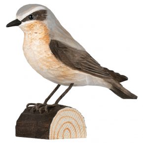 Wildlife Garden DecoBird Nothern Wheathear hand carved