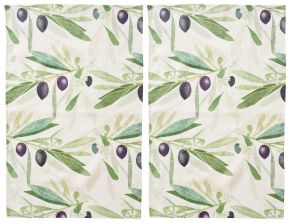 Klippan Olive tea towel (eco-tex) 46x70 cm 2 pcs violet, green, cream white