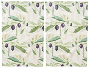 Klippan Olive tea towel (oeko-tex) 46x70 cm 2 pcs violet, green, cream white