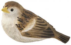 Wildlife Garden DecoBird sparrow chick hand carved