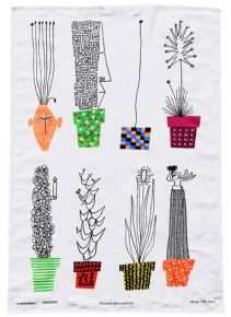 Almedahls Italian flower board (Italiensk blöomsterhylla) tea towel 47x70 cm white, multicolored