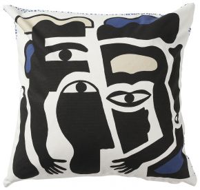 Klippan Dotty Faces cushion cover 45x45 cm white, black, blue
