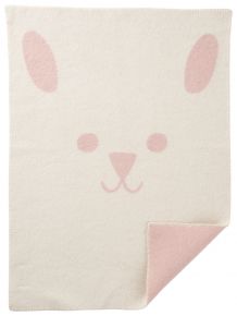 Klippan Rabbit Baby woollen blanket 65x90 cm (eco-tex) white, pink