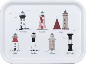 Almedahls Swedish Lighthouses tray 20x27 cm multicolored, white