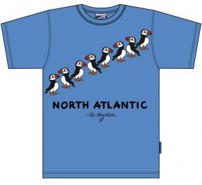 Bo Bendixen Unisex T-Shirt blue puffins